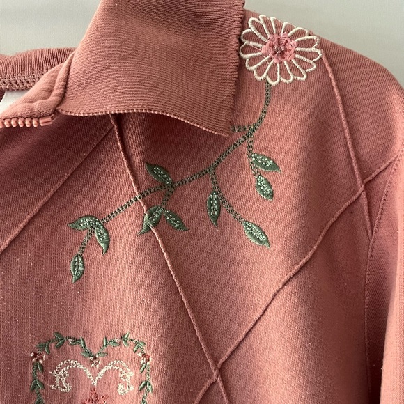 Alfred Dunner Pink Heart Sweater - Picture 4 of 9